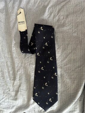 Vintage Boss Hugo Boss Floral Silk Necktie - New With Tags